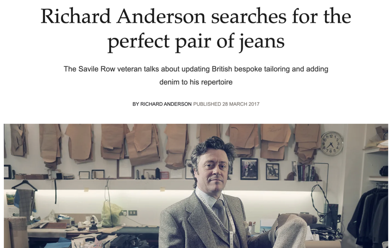 Richard Anderson Savile Row tailoring.